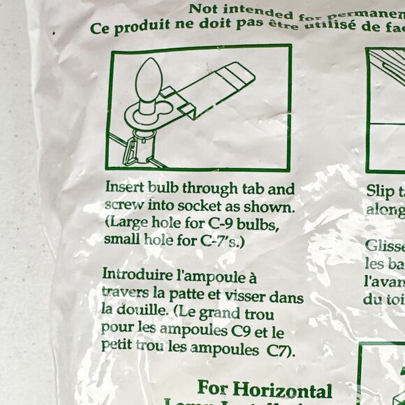 NEW In Bag 100 Lites Up Shingle Tabs Outdoor Christmas Lights Holder‎ C7 & C9 - Picture 3 of 4